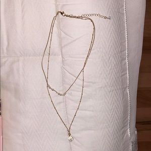 Double layered gold necklace